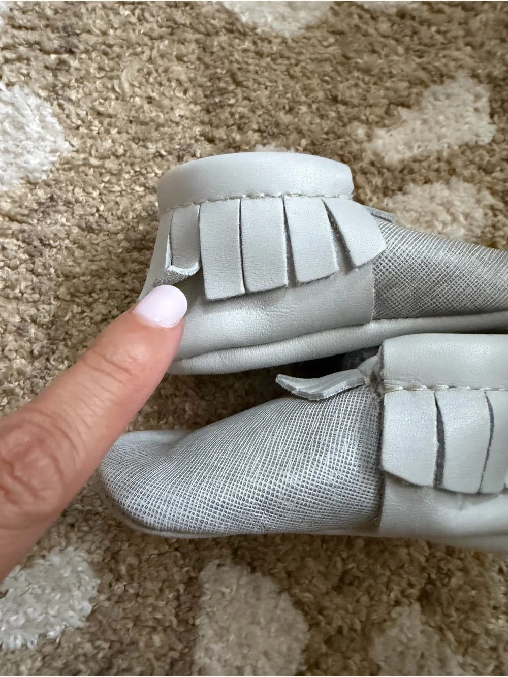 Freshly Picked Gray Moccasins Size 3